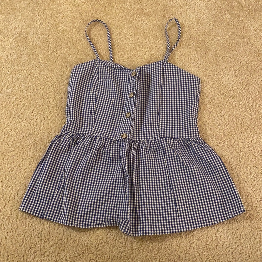 Gingham peplum tank